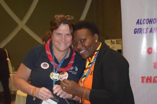 Alcohol Project Coordinator Prudence with the Norwagian Delegate at the conference.