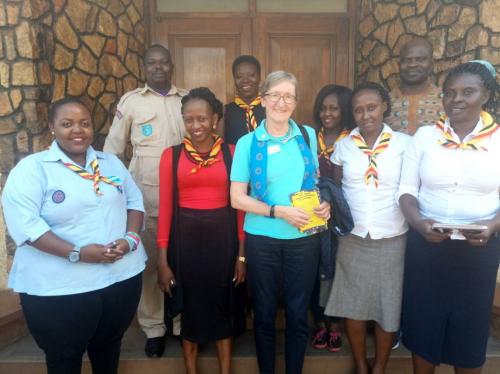 Vibeke from the World Guide Foundation visits Uganda Girl Guides Association