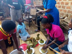 wakiso Guide leaders learning to make luwombo